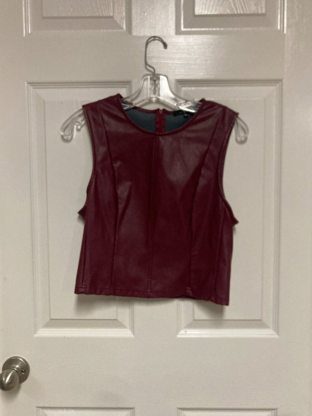 7 for all mankind Red Faux Leather Sleeveless Vest size medium Women's